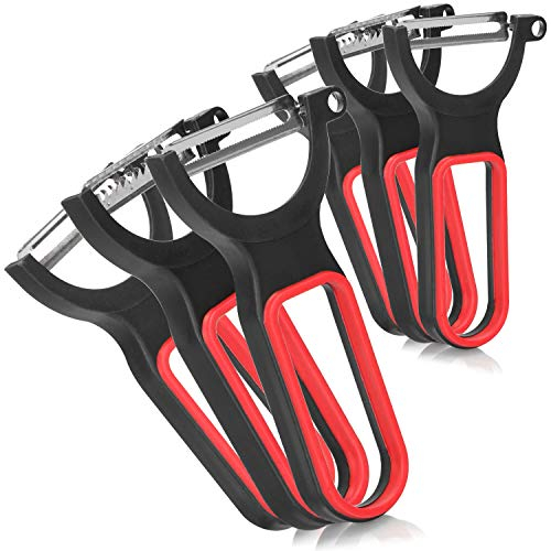 com-four® 6x Sparschäler für Obst und Gemüse - Gemischtes Schäler Set mit Pendelklinge - Kartoffelschäler mit verschiedenen Klingen