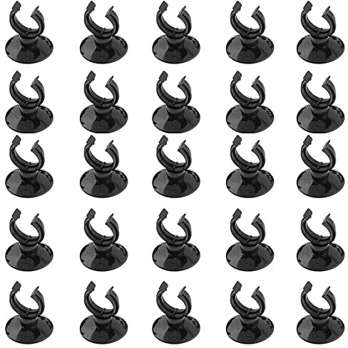 CENPEK 25 stücke Aquarium Saugnpfe Halter Saugnpfe Clips Aquarium Rohr Heizung Halter Aquarium Luftleitung Pumpe Rohr Halter für Luftleitung Rohr Rohr Draht Schwarz (23 * 30mm)