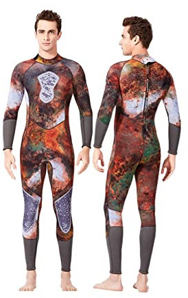 Men's/Women's Spearfishing Wetsuit Ultra-Stretch Diving Suits With Chest And Thickened Knee Pads Swimsuit For Swimming Diving Surfing Snorkeling Dive Skins (Color : B, Size : XL)