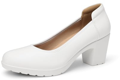 DREAM PAIRS Women's Block Heel Round Toe Pumps | All-day comfort, Breathable, Comfortable Lining, Charming and sexy el