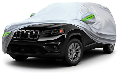 KEYOOG 6-Layer Full Car Cover is All-Weather Waterproof, Universal in All Seasons, Snow Prevention, Rainproof, Acid Rainproof, Sunscreen, Ultraviolet-Proof, Applicable to SUV and MPV (181-190)