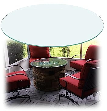 Rund Glasscheibe Tischplatte, Ø35cm-100cm, Hartglas Glasplatte，Tisch Ersatztischplatte ,Glastisch Platte Für Esstisch Küchentische Gartentisch, DIY Tisch, Glasplatte Rund ( Size : CLEAR-100CM(40INCH)