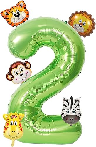 6 Pack luftballon tiere,luftballon 2 geburtstag,ballon 2 geburtstag,luftballon 2 jahre tiere,Geeignet für Jungen- und Mädchen-Geburtstagsparty-Dekoration, Themenparty-Dekoration