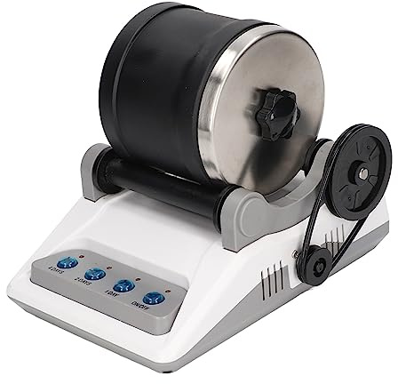 Rock Tumbler Kit DIY elektrisches Spielzeug mit groben Edelsteinen zum Polieren für Erwachsene und100‑240V, ABS, Metall Steintrommel Set, HS-403 (EU-Stecker 220 V)