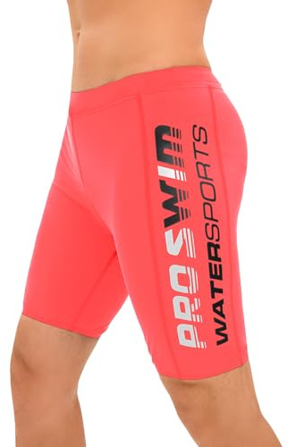 Veranobreeze Men's Swim Jammers Endurance Long Racing Training Swimsuit | Solid Swimming Trunks, Athletic Swim Shorts Men with Drawstring, Chlorine Resistance, UPF 50+, Quick-Dry, Pool Swimwear