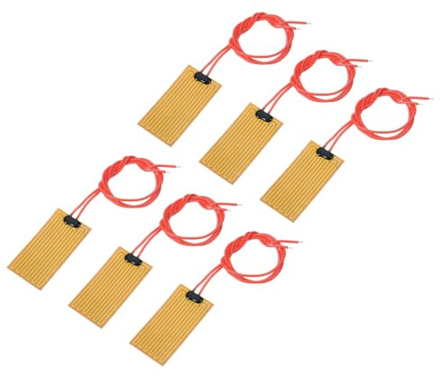 sourcing map Heizfolie Heizplatte, 12V 7W Polyimid Heizpad, selbstklebende PI Heizelemente Folie 50mmx25mm Heizstreifen für konstante Temperatur, Packung mit 6 Stück