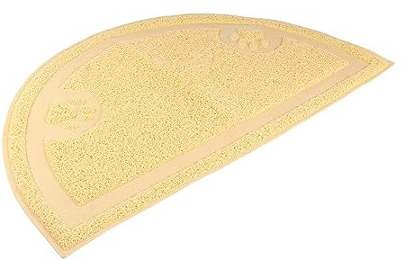 YARNOW Semikreisförmige Katzenstreumatte Pvc Wasserdichte Rutschfeste Futterunterlage Für Katzen Und Hunde Leicht Zu Reinigen Für Katzentoiletten Und Futternäpfe