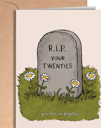 30 Geburtstag Karte - Karte 30 geburtstag Frau und Mann - Süßes Geburtstag Deko, Geschenk Für Schwester, Bruder, Tochter, Freundin, Freund - Dreißig Jahre - RIP Twenties - NUM 150