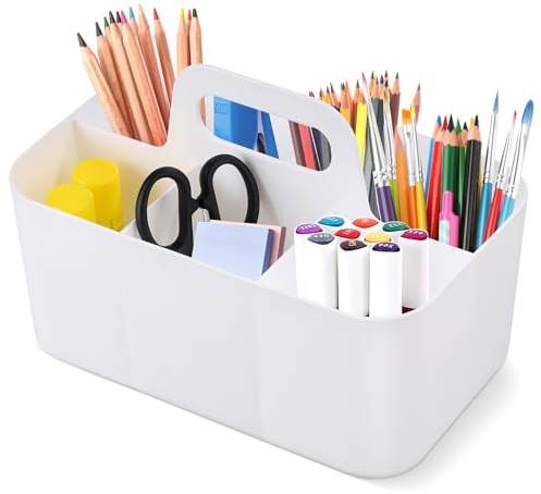 Multipurpose Caddy Organizer, Portable Cleaning Caddy with Handle, Stackable Desk Organiser with Compartments, Classroom Art Organizers for Pens, Pencils, Storage Organiser for Bathroom, Dorm Room