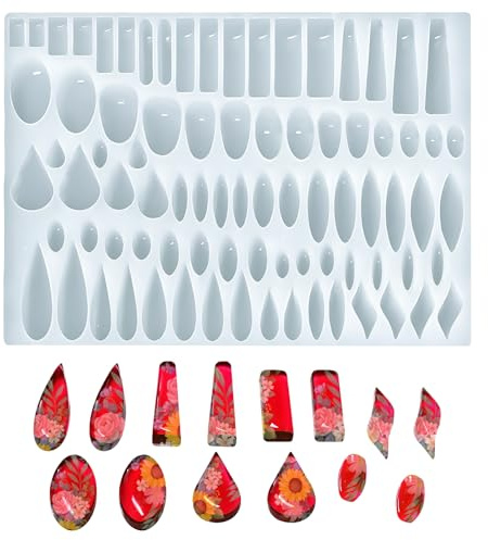 Moule Silicone Bijoux boucles d'oreilles en résine, moules silicone pour resine epoxy kit de fabrication de boucles d'oreilles pendantes en plusieurs pièces, petits moules de moulage en résine