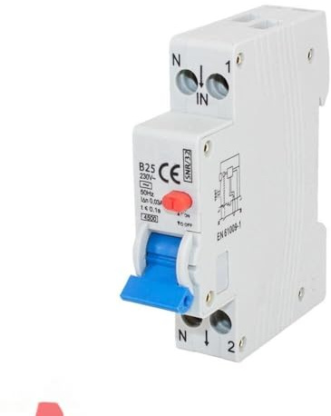 Differensomkopplare 1P B 20 A 30 mA typ AC med överströmsskydd, perfekt för säkra elinstallationer.