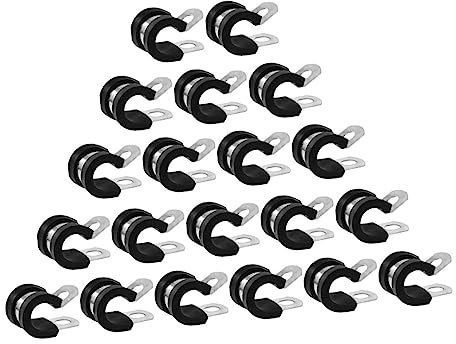 Operitacx 20stücke Kautschuk Padded Draht Klemmen Kabel Rohr Klemmen Isolierte Schlauchschellen Metalldrahtschellen Rohrschellen