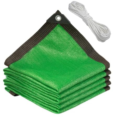 Vela ombreggiante durevole 4 x 4 m, protezione UV al 90%, copertura resistente al vento, rete di blocco del calore per serra/giardino/pergola/patio, uso esterno verde