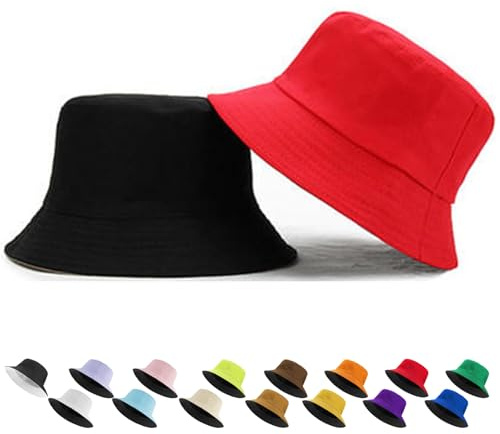 LUKIUP Fischerhut Damen, 2 in 1 Wendbares Sommerhut, anglerhut Damen Sonnenhut, Breite Krempe Outdoor Sonnenhut Flat Top Cap zum Angeln Wandern Strandsport