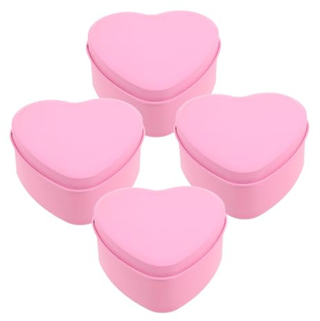 PACKOVE 4stücke Herzförmige Süßigkeiten Schachtel Aus Weißblech Für Valentinstag Und Hochzeit Dekorative Bonbonverpackung Mit Deckel Für Gastgeschenke Und Süßigkeiten