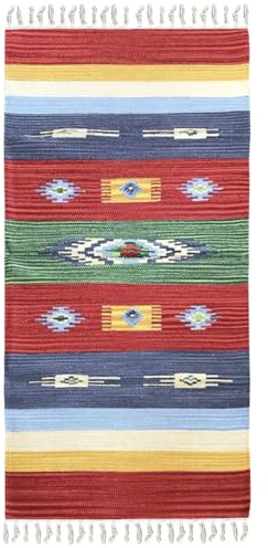 Pierre Tappeti Tappeto kilim multiuso 100% cotone lavabile KELIM 03 cm.60x200 stuoia cucina passatoia corsia corridoio