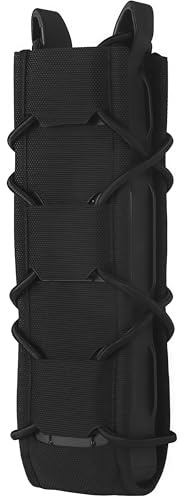 Porta caricatore V2 (lungo), porta caricatore compatibile con MOLLE per 9 mm, MP5, MP7, attrezzatura tattica per softair e tiro