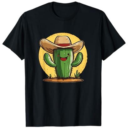 Cactus Cool avec Chapeau de Cowboy Brille dans Les Tenues T-Shirt