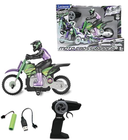 Lexibook, Crosslander RC-Motorrad, RC18LXB | Bis zu 12 km/h, Lichteffekte, Stunts, Wiederaufladbar