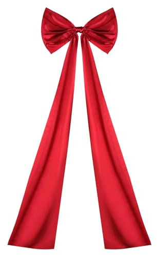 Generisch Fiocco per albero di Natale, grande punta per albero di Natale, fiocchi di raso, decorazione natalizia, per feste, matrimoni, auto, decorazioni per feste (rosso, 120 x 50 cm)