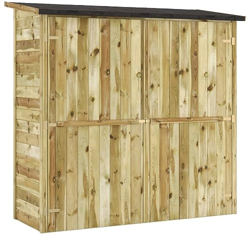 Genérico Capanno Attrezzi da Giardino in Pino Impregnato 182x76x175 cm,Marrone,116.5kg,45307