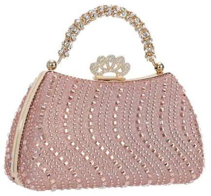 Lanpet Luxury Rhinestone Evening Bag Glitter Clutch Purse for Women Sparkly Handbags with Chain for Wedding Party