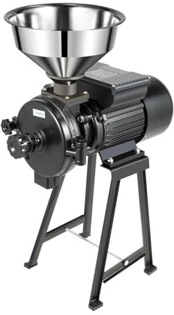 Molino De Granos Eléctrico Comercial 1,5 KW, 1400 Rpm, Con Embudo For Arroz, Cereales Y Especias Molino Eficiente Esfuerzo