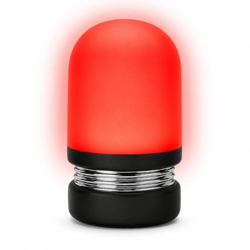 MY WAVE DZ Lampe Lumière Rouge Rechargeable USB-C 630 nm – Veilleuse Rouge à Intensité Réglable – Sans Lumière Bleue – Lampe de Nuit pour Sommeil, Bébé et Cham (LAMPE)