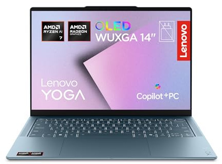 Lenovo Yoga Slim 7 Gen 11 – Ordenador Portátil IA 14'' OLED (AMD Ryzen AI 7 445, 32GB RAM, 1TB SSD, USB-C, Windows11 Home, Copilot+ PC) QWERTY Español, Tidal Teal