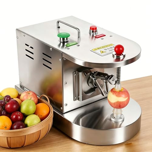 ExoticaBlend Peladora Automática de Limones y Naranjas, Máquina Comercial de Acero Inoxidable (500 Unidades/Hora), con Grosor Ajustable y Parada Automática; Herramienta Eléctrica