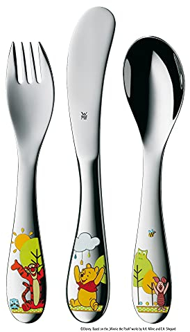 WMF Disney Winnie Pooh Babybesteck 3-teilig, Kinderbesteck ab 1 Jahr, Cromargan Edelstahl poliert, spülmaschinengeeignet, farb- und lebensmittelecht