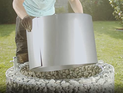 bellissa Stahlblechzuschnitt Silber Hitzeschutzblech. H.118 x B.39 x T.0,06 cm - Hochwertige DIY Gabionen-Feuerstelle - Outdoor & Garten -