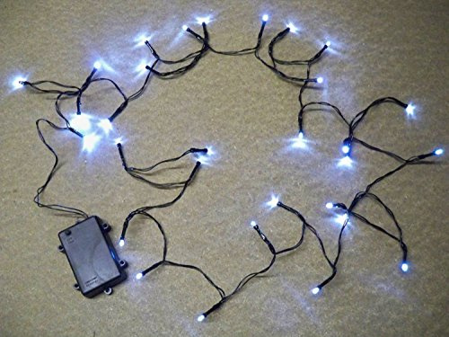 Best Artificial 2 Sets of 30 LED Bright White WATERPROOF Outdoor Battery Operated Lights with TIMER 8 Multi-Function 3M String Length, party christmas fairy wedding birthday (TM)