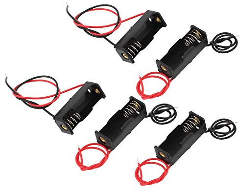 sourcing map Kabelleitungen Federclip Batteriehalter 12V 23A 5Stk | Schwarz Kunststoff