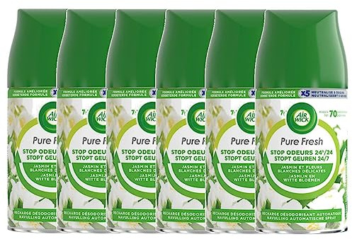 Air Wick Lot de 6 Recharges Freshmatic Pure Fresh Jasmin - 250 ml
