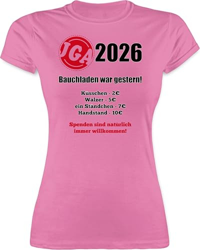 Shirt Damen - JGA Junggesellenabschied Frauen - Aufgaben der Braut - Bezahlen - Bauchladen war gestern - XL - Rosa - Tshirt t-Shirts junggesellinnenabschied Bachelorette Party t-Shirt