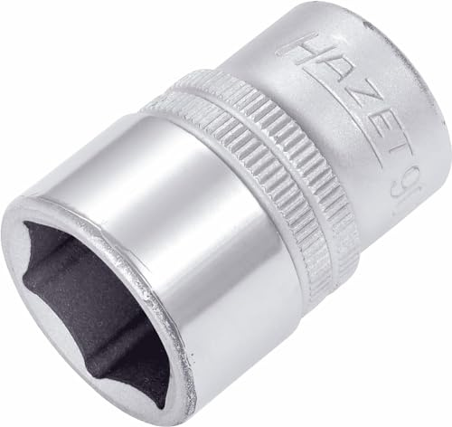 HAZET Steckschlüsseleinsatz 900-19, 1/2 Zoll (12,5 mm) Vierkant, SW 19 mm | 1/2 Zoll (12,5 mm) Vierkant hohl, Antrieb 1/2 Zoll (12,5 mm) Vierkant hohl, Abtrieb Außen-Tractionsprofil Sechskant, SW 19 mm
