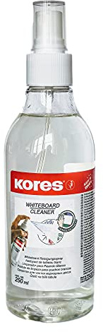 Kores - Whiteboard rengöringsspray för skola, kontor och hem, torr torkning, miljövänlig, förpackning med 1 x 250 ml