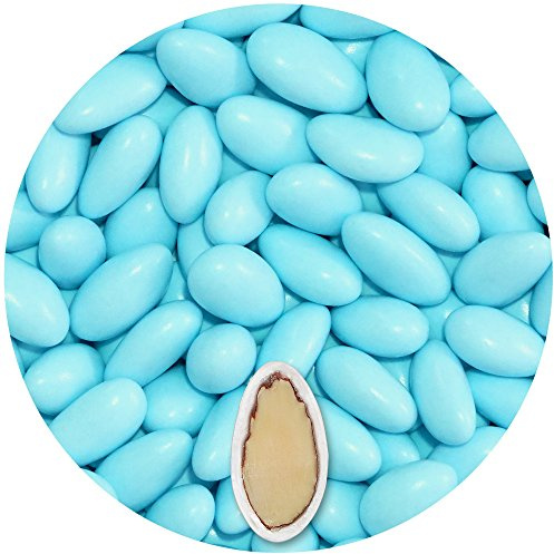 EinsSein 0,5kg Hochzeitsmandeln Colorato hellblau glanz | ca. 120 Stück Zuckermandeln für Hochzeit Taufe & Gastgeschenke | Mandeln Bonboniere Confetti Badem Sekeri | Süssigkeiten Candy Bar Taufmandeln
