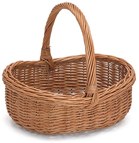Prestige Wicker Willow Basket with Handle, Natural, 43 x 36 x 35 cm