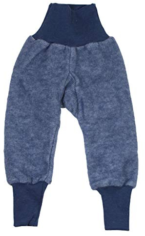 Cosilana Baby Fleece-Hose mit Bund kbT Wolle Bio Baumwolle (Marine Melange, 74/80)