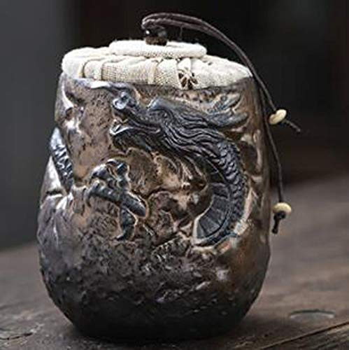 TONGTONG Japanese Gilt Ceramics Tea Canister Traditional Tea Caddy Sealed Canister for Household moisture-proof storage Jar A14