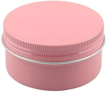 ZEOABSY 30 Stück Leere 50 ml Rund Rosa Aluminium Schraubdose Cremedose Alu-Tiegel Dosen mit Schraub-Deckel 5ml Aludose Blechdosen für Kosmetik Kerze Salben mit 5X Löffel 2X Etikette