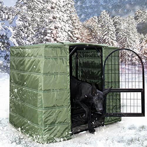 Aocet Hundekäfig Abdeckung Winter, Zwingerabdeckungen Verdicken Hundebox Abdeckung für Gitterbox Hundezwinger Outdoor Wärmeschutz zum Kleine Mittlere und Große Hunde(Kundengerecht)