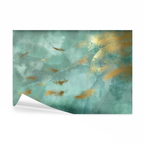 decomonkey Papier Peint Panoramique Plumes 400x280 cm Décoration murale | Tapisserie décorative pour chambre salon, Vent plume nature, moderne