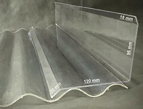 Wandanschluss seitlich, Polycarbonat, für Wellplatten Sinus 76/18 und Trapez 70/18, glasklar PROFI QUALITÄT - Breite: 1000 mm geeignet für Acryl und Polycarbonat Wellplatten für Dach und Wand