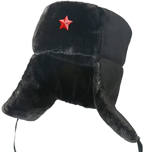 DEPAJA Russische Mütze Uschanka-Mütze Für Herren Mit Ohrenklappen, Damen-Wintermütze, Warme Bomber-Kunstpelz-Russische Mützen Für Damen, Ski-Schnee-Hüte