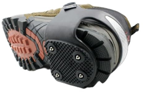 Garneck 1 Paar Outdoor Silikonschuhe Spikes Eisgriffe Mit Reflektierendem Streifen Rutschfeste Eisschoner Für Bergsteigen Wandern Joggen Leichter Robuster Eisschutz