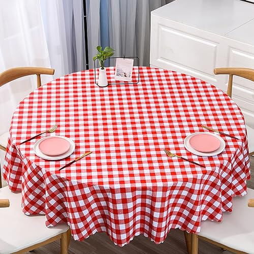 XQSSB Tischtuch Wasserabweisend Tischwäsche Anti Hot Durable Rechteckige Lotuseffekt Tischtuch Red 260cm Round Diameter