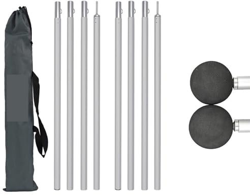 Zeltstange Verstellbare 2 Meter Plane Zelt Aluminiumlegierung Stange verdicken Rack Stick Rod Outdoor Camping leichte Überdachung Markise Stützstangen (Color : 1 Pair Pole 2 Ball)